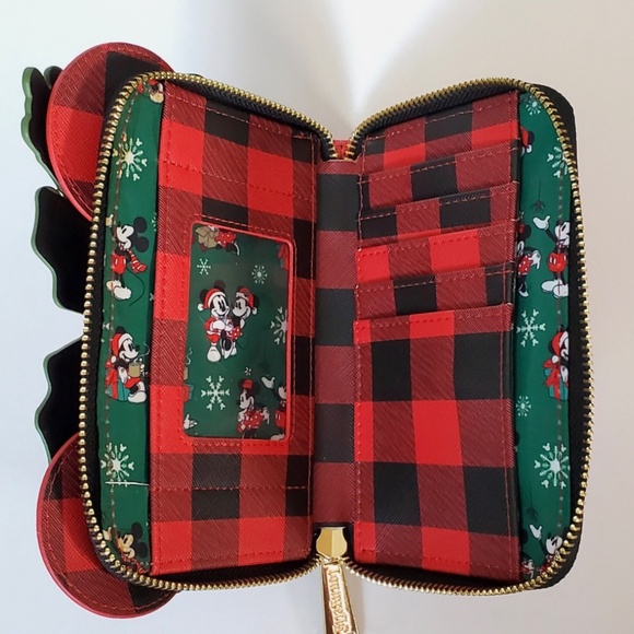 NWOT Minnie Mouse Holiday Plaid Mini Backpack and Wallet Set - Picture 4 of 4